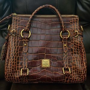 Dooney and Bourke Small Brown Croc Satchel